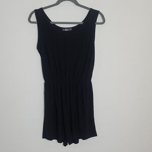 Pinc black shorts romper
